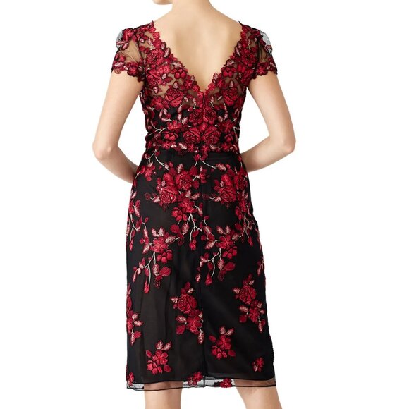Marhesa Notte Red Floral Embroidered Sheath Dress - Picture 2 of 4